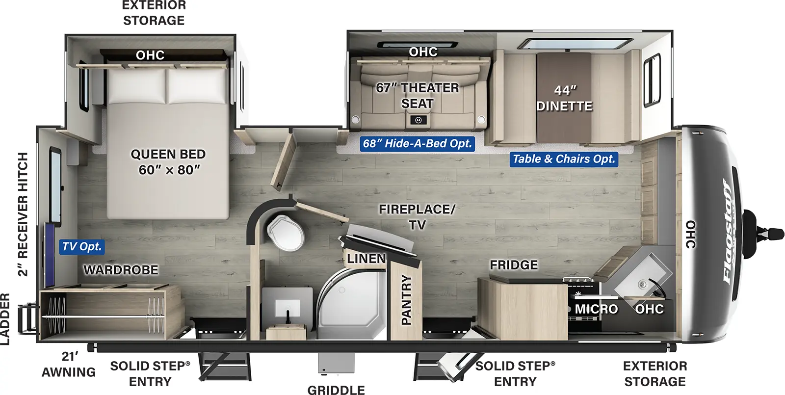 Flagstaff Super Lite Travel Trailers 26FKBS Floorplan